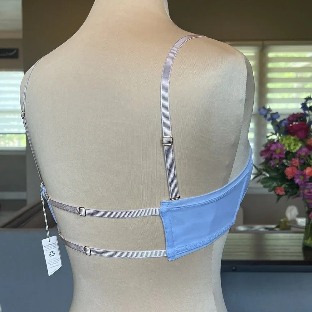 NWT We Are HAH Free People Wired Bra 30-38A 30A 32A 34A 36A 38A Periwinkle Sheer